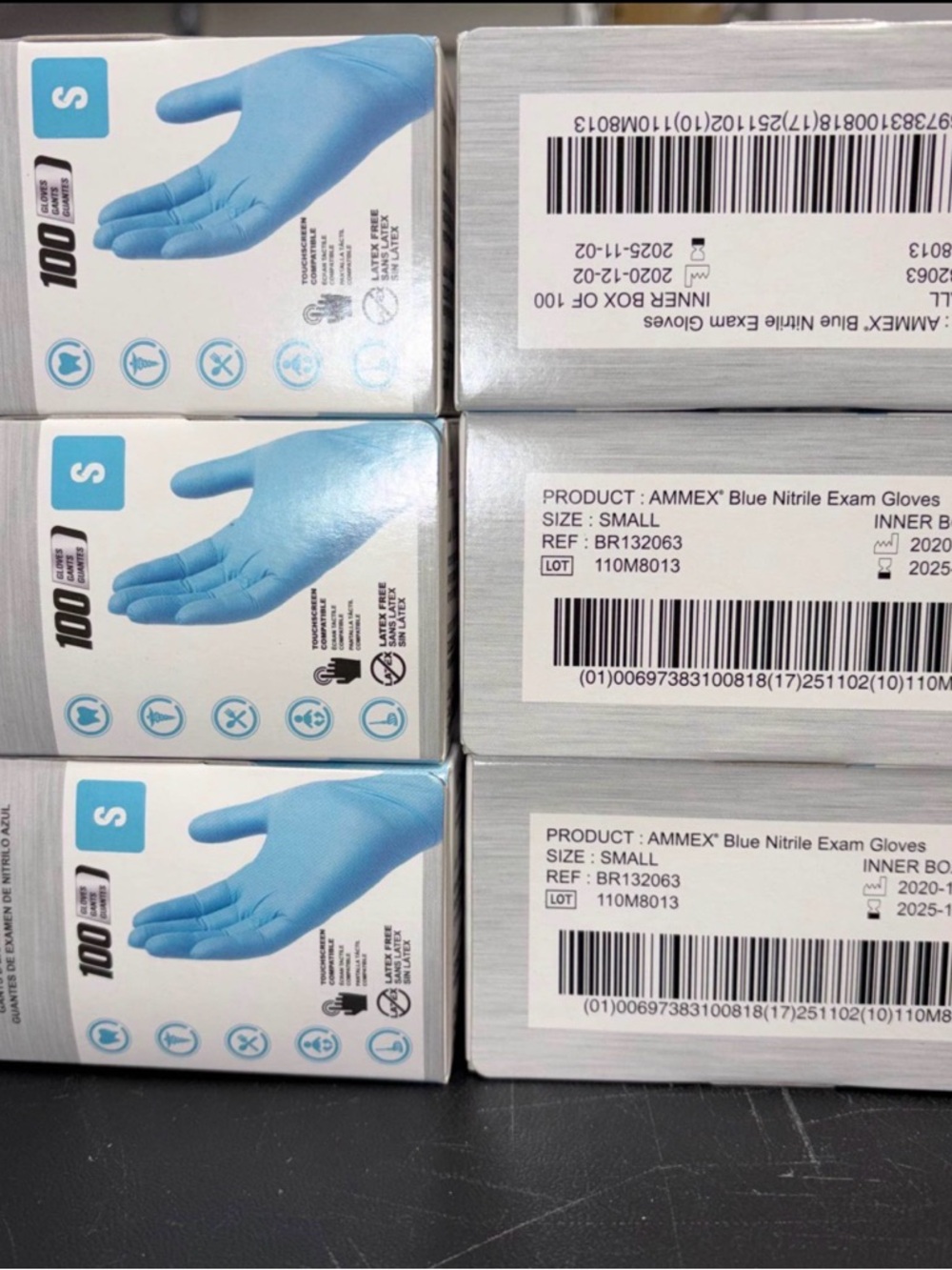 Blue Nitrile Gloves Small Powder Free Exam Grade 600 Count 6 Boxes Latex Free‎
